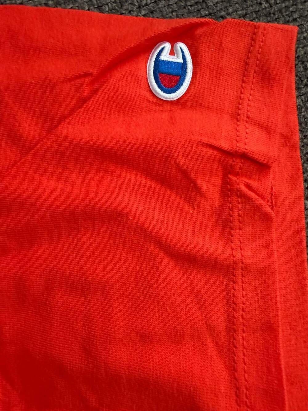Champion Crewneck Cotton Tee Orange Script Logo T-Shirt XL - Picture 3 of 6